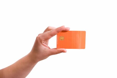 Credit card in handの写真素材