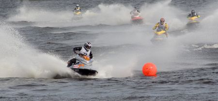 Jet ski competition in Rigaの写真素材