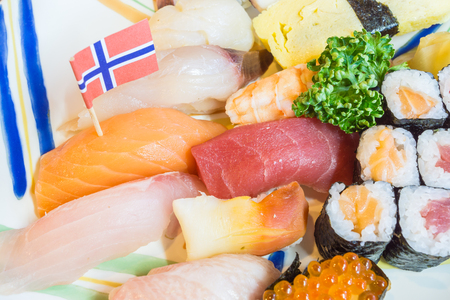 sashimi set ,sushiの写真素材