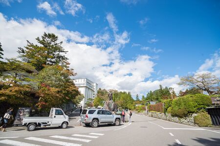NIKKO, JAPAN - 16 octuber 2015: People visit Tosho-gu Shrine on16 octuber 2015 in Nikko, Japan. Toshogu is part of a UNESCO World Heritage Site, group of very important temples in Japan.のeditorial素材