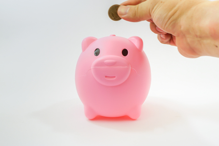 Piggybank on white background.の写真素材