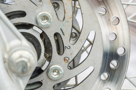 Front motorcycle disk breaks  in close upの写真素材