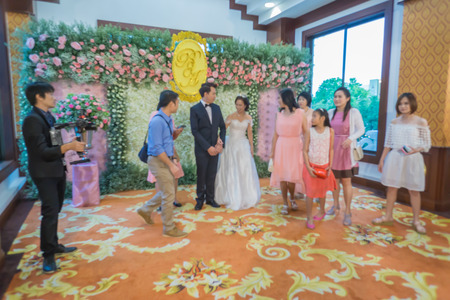 Beautiful wedding ceremony, blurred.の写真素材