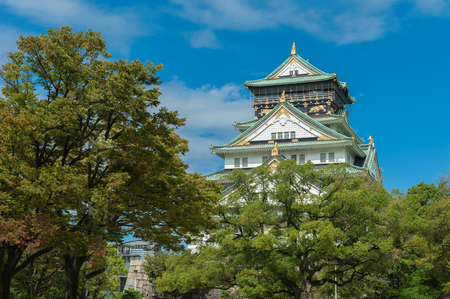 Osaka Castle with   cloudy and blue sky  in Osaka, Japan.のeditorial素材