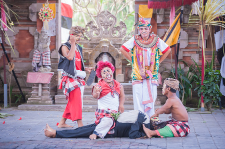 UBUD, BALI, INDONESIA - APRIL 01: Barong Dance show, the traditional balinese performance on April 01, 2012 in Ubud, Bali, Indonesia.の写真素材
