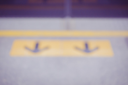 Abstract blur or defocus Background of People waiting for Boarding Skytrain or Monorail train or...