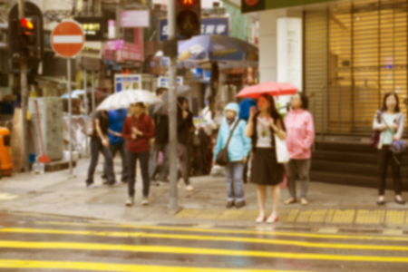 abstrakt image of business people in the street and modern style with a blurred background in vintage color.の写真素材