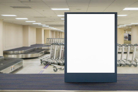 Empty blank billboard at airport ,train station,blank billboard - blank billboard advertising public commercial,ready for new advertisement,selective focusの写真素材