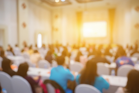 Blur background of Conference Room To Business Meeting ,Group of Business People Working in the Office,Group of young executives holding a work meeting in a conference room,student meet,vintage colorの素材 [FY31066427669]