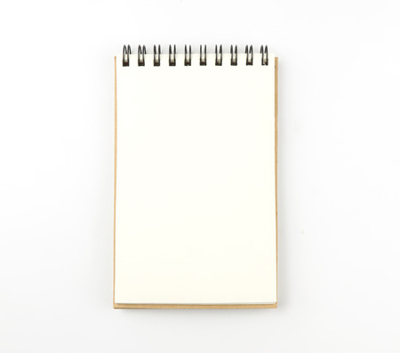 Realistic template notebook. Blank cover design. School business diary,selective focus