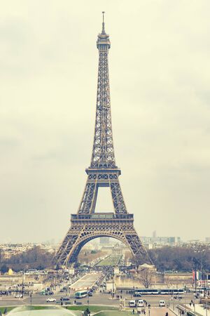 The Eiffel tower is one of the most recognizable landmarks in the world under sun light,selective...