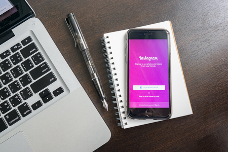 Tokyo, Japan - Jan 15, 2017 : iPhone with Instagram application on the screen.a photo-sharing app for smartphones. Instagram is a popular online social networking service.のeditorial素材