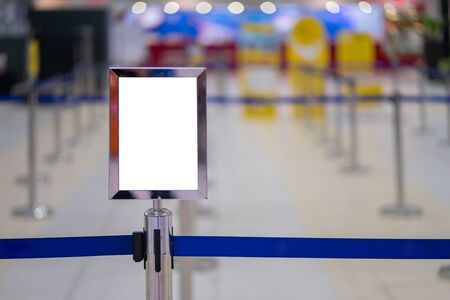 blank advertising billboard at modern check in at a international airportの写真素材