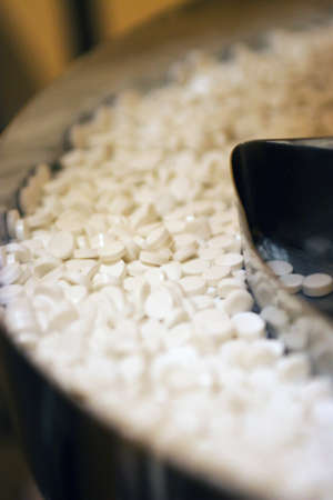close-up of tablets In a Pharmaceutical Industryの写真素材