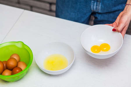 egg in a cup in the kitchenの写真素材