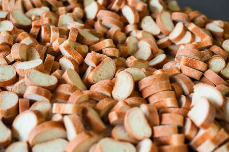 Crackers on the production line at the bakery .の写真素材