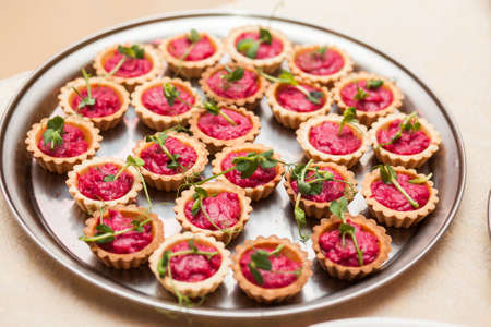 delicious appetizers on a table in a restaurant.の写真素材