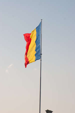 Flag of Romania on a sunny day.の写真素材