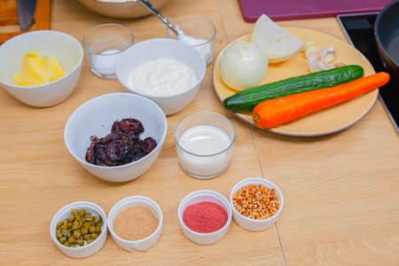 many different products in the kitchen for cooking. High quality photoの写真素材