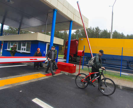 PRIVALKA, BELARUS - OCTOBER 15, 2013. checkpoint Privalka on the Belarusian-Lithuanian border