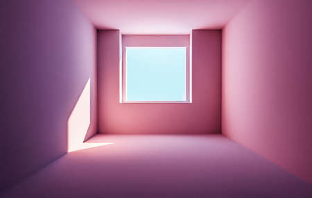 Empty sunny apartment roomの写真素材