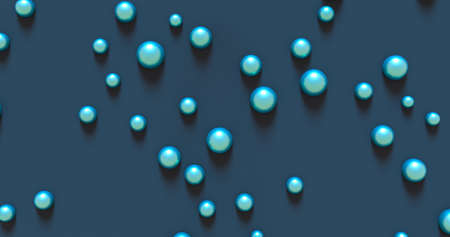 blue pearls abstract round elements on a blue backgroundの写真素材