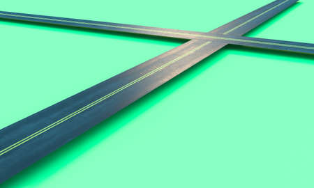 Crossroad 3d illustrationの写真素材