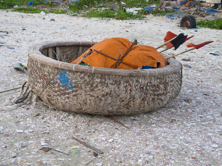 Fishing boats in Mui Ne Vietnamの写真素材