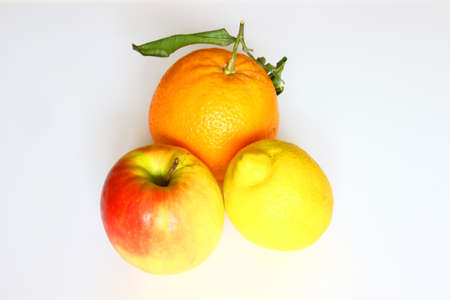 Fresh fruit on white backgorundの写真素材