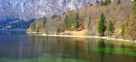 Lake Bohinj in Triglav National park, Sloveniaの写真素材