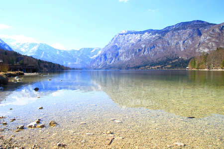 Transparent mountain lakeの写真素材