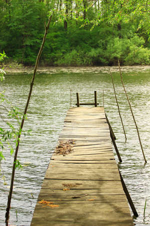 Wooden dock for fishningの写真素材