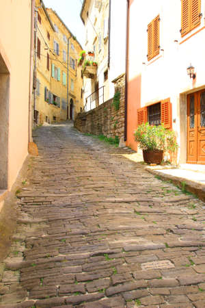 Stone street in Motovun, Croatiaの写真素材