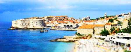 Panorama of Dubrovnik and Banje beach, Croatia