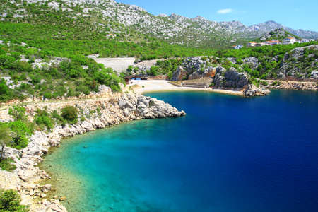 Beautiful blue sea in Karlobag, Croatiaの写真素材