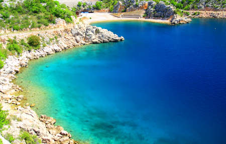 Beautiful blue sea in Karlobag, Croatiaの写真素材