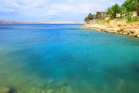 Bura wind in Karlobag, Adriatic sea, Croatiaの写真素材