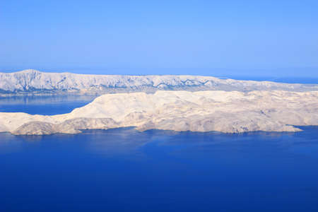 Rocky surface of the Island Pag, Adriatic sea, Croatia