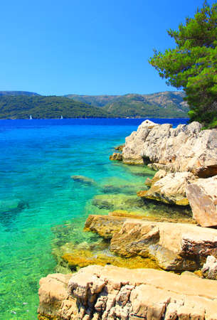 Beach on Island Hvar, Croatiaの写真素材