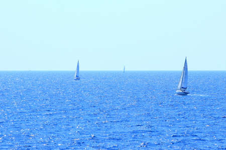 Sailing boats on Adriatic sea in Croatiaの写真素材