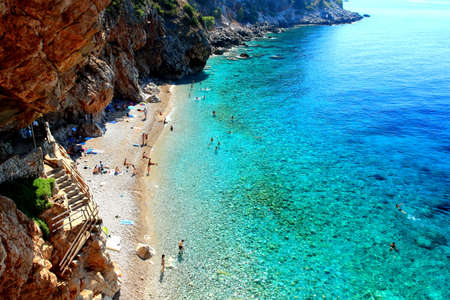 Top beach Pasjaca near Dubrovnik, touristic destination in Croatiaのeditorial素材