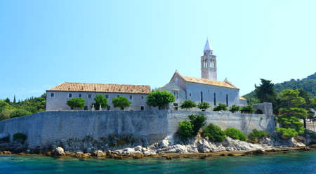 Franciscan monastery on Island Lopud near Dubrovnik, elite touristic destination in Croatiaの写真素材