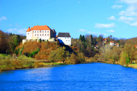 Beautiful castle in Ozalj town, Croatiaのeditorial素材