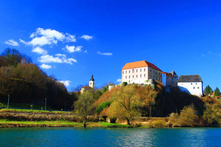 Beautiful castle in Ozalj town, Croatiaのeditorial素材