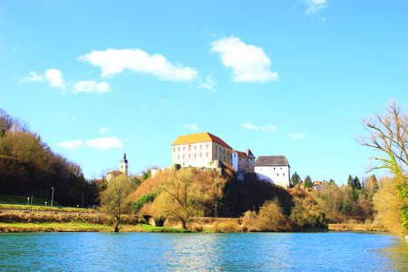 Beautiful castle in Ozalj town, Croatiaのeditorial素材