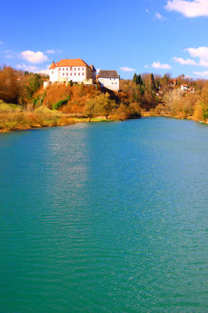 Beautiful castle in Ozalj town, Croatiaのeditorial素材