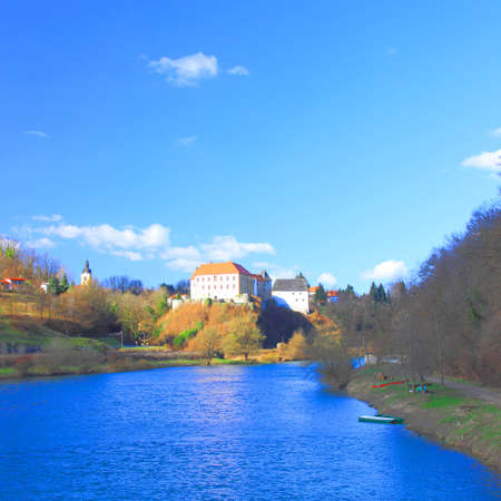 Beautiful castle in Ozalj town, Croatiaのeditorial素材