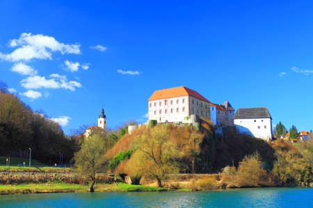 Beautiful castle in Ozalj town, Croatiaのeditorial素材