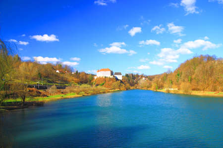 Beautiful castle in Ozalj town, Croatiaのeditorial素材