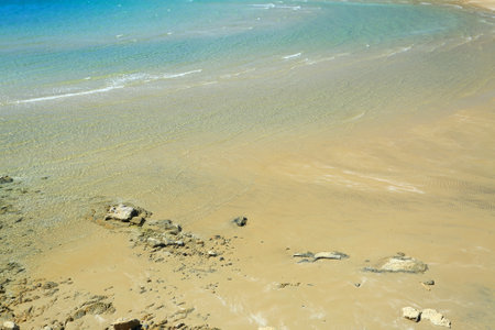 Beautiful sandy beach Livacina on Island Rab, Adriatic sea, Croatiaの写真素材
